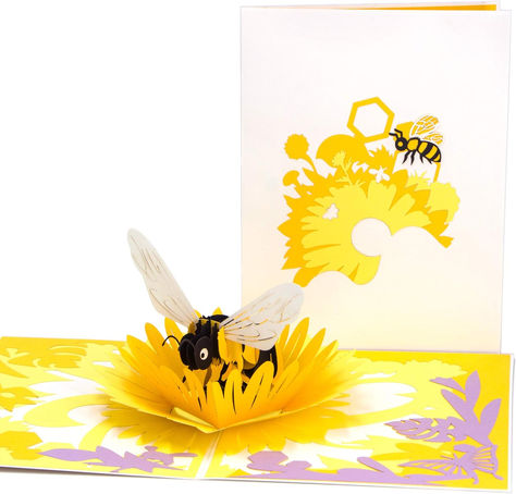 EXCLUSIVE:The white cover of the Bee & Flower pop-up card depicts a delightful illustration of a Bee on the flower.Open the pop-up card to reveal a 3D sculpture as majestic as the real thing.This bee pops out of the greeting card.This pop up card is designed by Ribbli Studio.

HANDMADED: This pop-up card isn’t an ordinary greeting card. The card is made of high quality paper. Carved by an automatic laser cutter and assembled by hand, we are pretty confident that the receiver will like it. Card For Birthday, Bee Flower, Anniversary Congratulations, 3d Sculpture, Bee Cards, Flower Handmade, Bee On Flower, White Cover, Valentines Day Birthday