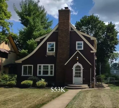 Tudor House With Porch, 1970s Tudor House, Small Brick Tudor Cottage, 1920s Tudor Revival, Tudor 1926, 3 Season Porch, Tudor Style Homes, Starter Home, Tudor Style