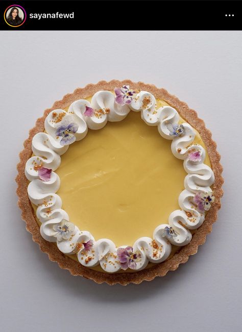 Egg Desserts, Lemon Cream Tart, Pastry Aesthetic, Pie Aesthetic, No Egg Desserts, Dorie Greenspan, Pastel Cupcakes, Cream Tart, Seasonal Produce