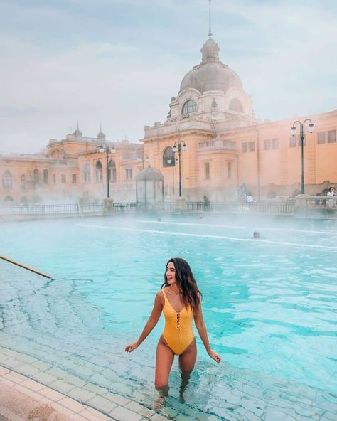 Szechenyi Baths, Budapest Thermal Baths, Travel Photoshoot, Thermal Baths, Hungary Travel, Budapest Travel, Thermal Bath, Travel Photography Inspiration, Beautiful Travel Destinations