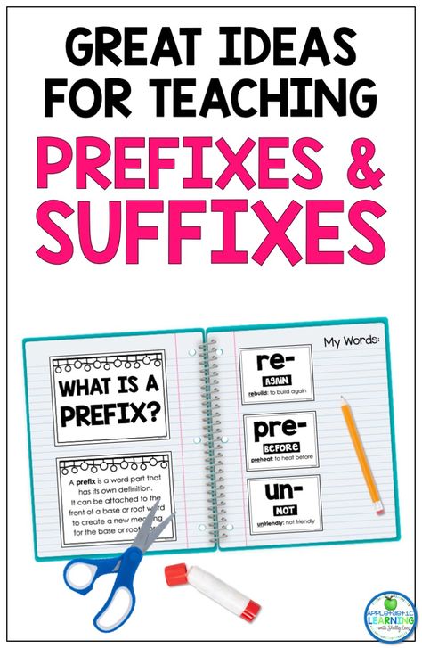 Helping students learn to find the meaning of an unknown word is a valuable language skill. By teaching prefixes and suffixes as an integral part of your language curriculum, students can learn how to decipher word meaning. As students master prefixes and suffixes their reading comprehension, writing and spelling will improve. This blog post details a variety of teaching ideas and resources to help you teach these important concepts in your elementary classroom. #UpperElementary #ELA Suffix Activities, Teaching Prefixes, Word Skills, Teaching Printables, Prefixes And Suffixes, Elementary Teaching, Classroom Tools, Root Words, Word Meaning