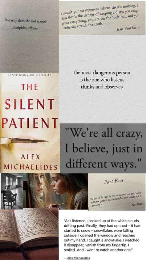 Hard to put down with a mind blowing twist Silent Patient Book, Mystery Books Worth Reading, The Silent Patient, Motivationa Quotes, Ya Fantasy Books, Korean Drama Quotes, Unspoken Words, Book Annotation, Favorite Book Quotes