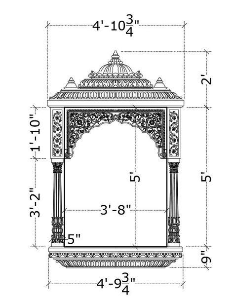 Temple Drawing, Ganapati Decoration, Furniture Design Sketches, Mandir Design, Ancient Indian Architecture, Interior Architecture Drawing, Temple Design For Home, Pooja Mandir, Ganpati Decoration Design