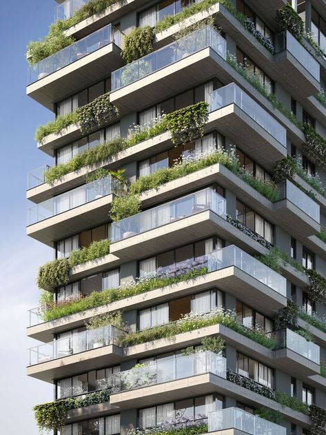 Buildings & Structures Green Building Architecture, Terrace Building, Green Terrace, Green Apartment, Urban Gardens, Green Facade, Facade Architecture Design, Residential Building Design, Building Elevation