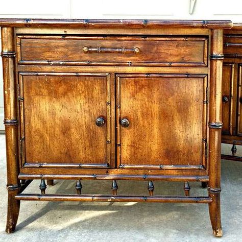 Bamboo Furniture Makeover, Storage Furniture Ideas, Dimples And Tangles, Upholstery Ideas, Paint Fabric, Style Nightstand, Metallic Spray Paint, Antiquing Glaze, Furniture Update