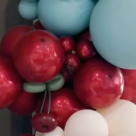 155K views · 23K likes | yeziballoons on Instagram Cherry Balloon Garland, Cherry Balloons, Cherry Ideas, Balloon Tutorials, Cherry Birthday, 50s Theme Parties, Cherry Delight, Baby Shower Advice Cards, Baby Shower Labels