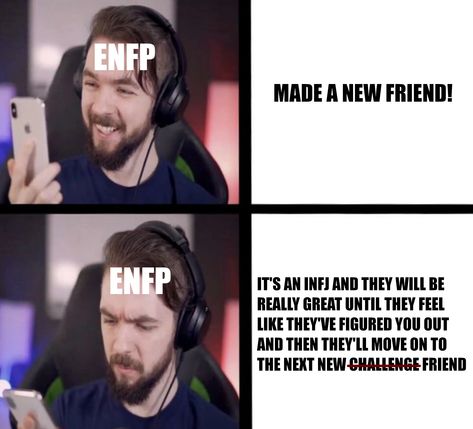 Enfp Love, Infj Friendship, Enfp Meme, Infj Meme, Enfp Infj, Personality Types Chart, Enfp And Infj, Intj Enfp, Infj Psychology