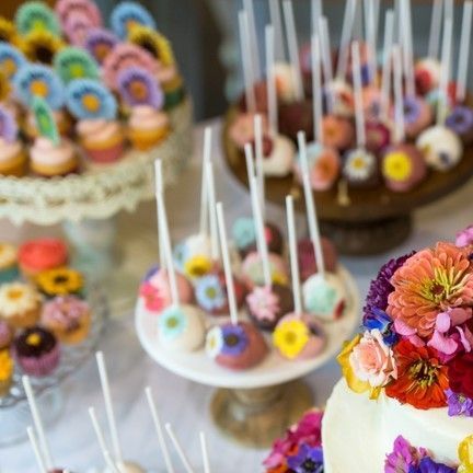 Afterall | Demelza & Angela on Instagram: "Did someone say dessert? These wildflower cake pops and cake flowers have us drooling!" Wildflower Cake, Flower Cake Pops, Wedding Dessert Table, Cake Flowers, Wedding Dessert, Whimsical Wedding, Flower Cake, Dessert Table, Cake Pops