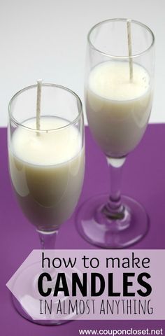 How to Make Candles - DIY Champagne Flute Candles -I'll show you how to easily make candles in almost ANYTHING! Diy Candles To Sell, Diy Candles Easy, Hand Dipped Candles, Make Candles, Candle Decoration, Making Candles Diy, Cute Diy Projects, Candle Making Business, Diy Candle