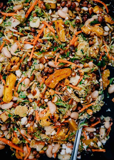 Autumn Dense Bean Salad w/ Chipotle Vinaigrette | Well and Full Winter Dense Bean Salad, Buffalo Chicken Dense Bean Salad, Vegetarian Dense Bean Salad, Fall Dense Bean Salad, Salad For Barbecue, Dense Bean Salad Recipes, Dense Bean Salad, Vegan Bean Salad Recipes, Brown Beans