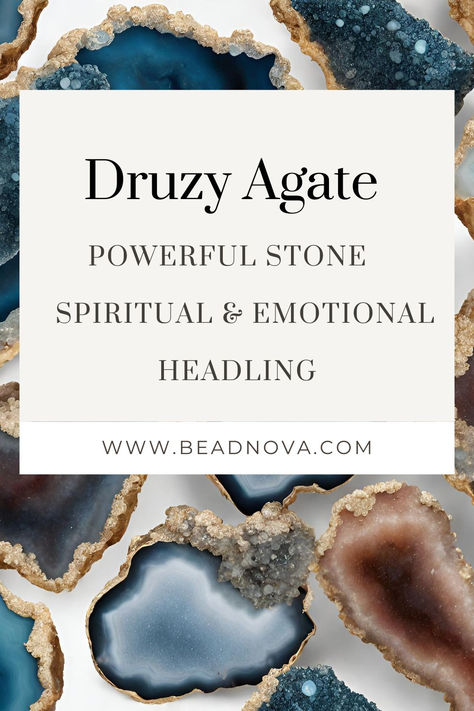 Explore the comprehensive guide on Druzy Agate's healing properties, origins, and types. Learn practical uses and care tips. Ideal for gemstone enthusiasts and beginners alike. Druzy Crystals Meaning, Druzy Agate Crystal Meaning, Agate Meaning, Agate Rocks, Druzy Jewelry, Orange Agate, Grey Agate, Druzy Crystal, Crystal Healing Stones