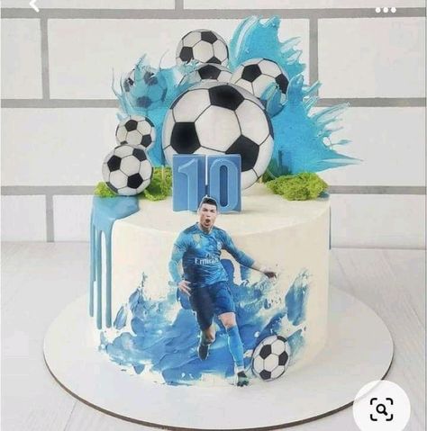 Argentina Birthday Cakes, Argentina Soccer Cake, Ronaldo Cake Ideas, Soccer Birthday Cakes Boy, Messi Theme Cake, Ronaldo Theme Cake, Messi Cake Ideas, Argentina Cake, 10th Birthday Cakes For Boys