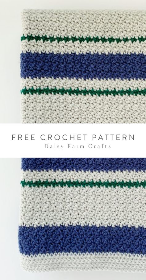 Free Pattern - Crochet Griddle Stitch Stripes Blanket Griddle Stitch Crochet, Striped Blanket Pattern, Daisy Farm Crafts Crochet, Crochet Striped Blanket, Crochet Striped Blanket Pattern, Farm Crochet, Crochet Blanket Colors, Easy Blanket Knitting Patterns, Solid Granny Square