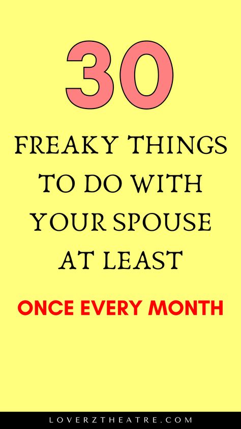 Are you looking for bucket list of couples that are insanely fun? Need inspiration on what to do with your spouse to boost intimacy in your marriage? In this post, you will learn daily habits of happy couples who are deeply in love, cute things to do for your husband, and romantic things to do with your husband everyday. See these marriage advice on 30 freaky things to do with your spouse at least once every month Small Things To Do For Your Husband, Fun Recipes To Make With Your Boyfriend, Romantic Things To Do With Your Boyfriend, Spontanious Things To Do Because You Only Live Once, Relationship Things To Do, Spontaneous Things To Do With Husband, Romantic Things To Do With Your Partner, Fun Things To Do With Spouse, Creative Things To Do With Boyfriend