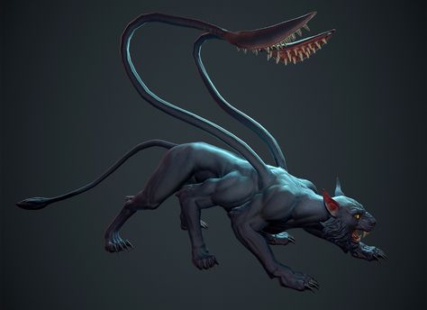 ArtStation - Neverwinter Online: Displacer Beast Displacer Beast Art, Displacer Beast Kitten, Displacer Beast, Red Wizard, Dm Tips, Dnd Creatures, Beast Creature, Creature Artwork, Great Cat