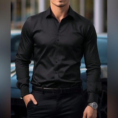 Men’s Long Sleeve, Loose Fit, Black Dress Shirt (Medium) Wedding Suits, Fit Black Dress, Black Dress Shirt, Health And Fitness Articles, Fitness Articles, Black Shirt Dress, Mens Shirt Dress, Dress Shirts, Dress Shirt