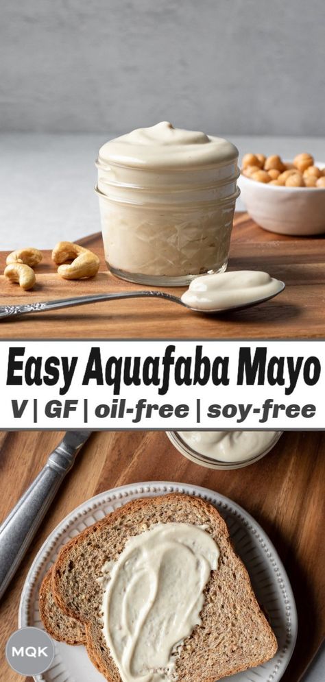 Aquafaba Mayo, Vegan Mayonaise, Aquafaba Recipes, Oil Free Vegan Recipes, Vegan Salad Dressing, Vegan Dressing, Wfpb Recipes, Vegan Dip, Plant Based Whole Foods