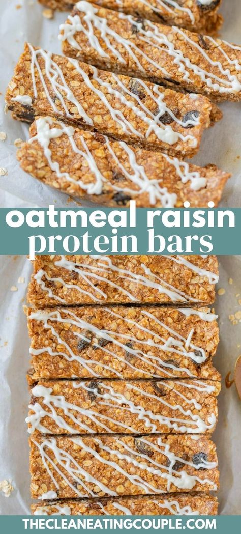 August Meals, Protein Bar Recipe Healthy, Oatmeal Raisin Bars, Protein Bars Recipe, The Clean Eating Couple, Clean Eating Couple, Ms Recipes, Healthy Protein Bars, Oatmeal Diet