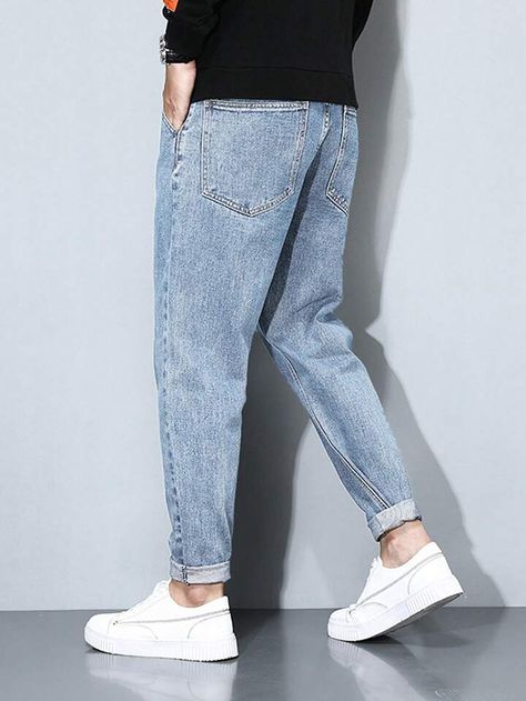 Jean Aesthetic, Tapered Jeans Men, Men Pants Pattern, Aesthetic Jeans, Straight Jeans Outfit, Summer Jean Shorts, Jeans Aesthetic, Formal Attire For Men, Jeans Outfit For Work