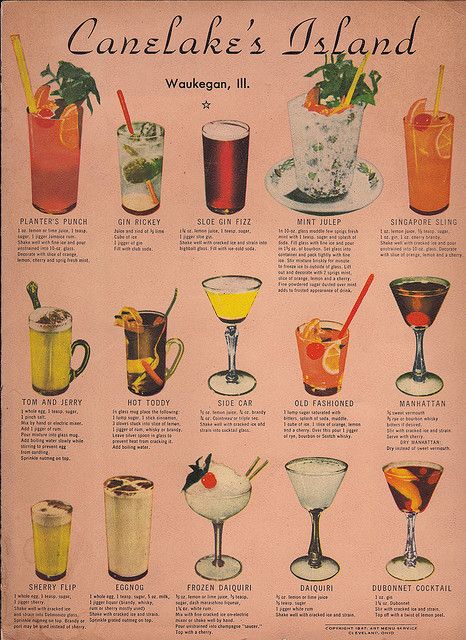 Vintage Cocktails #cocktails www.LiquorList.com "The Marketplace for Adults with Taste!" @LiquorListcom   #LiquorList Types Of Drinks, Frozen Daiquiri, Vintage Cocktails, Mix Drinks, Types Of Cocktails, Vintage Hotel, Tea Drinks, Whiskey Tasting, Drink Bar