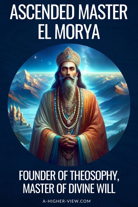 Ascended Master El Morya is credited as one of the founders of Theosophy, the Chohan of the first ray, and serves as the chief of the Darjeeling Council within the Great White Brotherhood.  He embodies and personifies the divine attributes of courage, certainty, power, forthrightness, self-reliance, dependability, faith, and initiative earning him the title of "Master of Divine Will."  #ascendedmaster #theosophy #sevenrays El Morya Ascended Masters, The Secret Doctrine, Spiritual Angels, Religious Tolerance, Spiritual Paintings, Heaven Art, Ascended Masters, Spirit Science, Spiritual Crystals