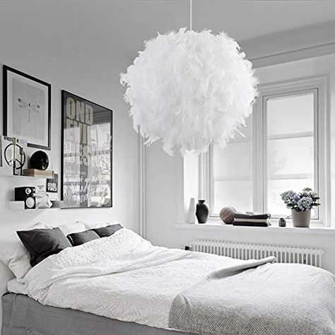 Pendant Light Set, Feather Lamp, Nordic Pendant Light, Crystal Pendant Lighting, Round Chandelier, Chandelier Style, Light Bulb Types, White Bedroom, Led Light Bulb