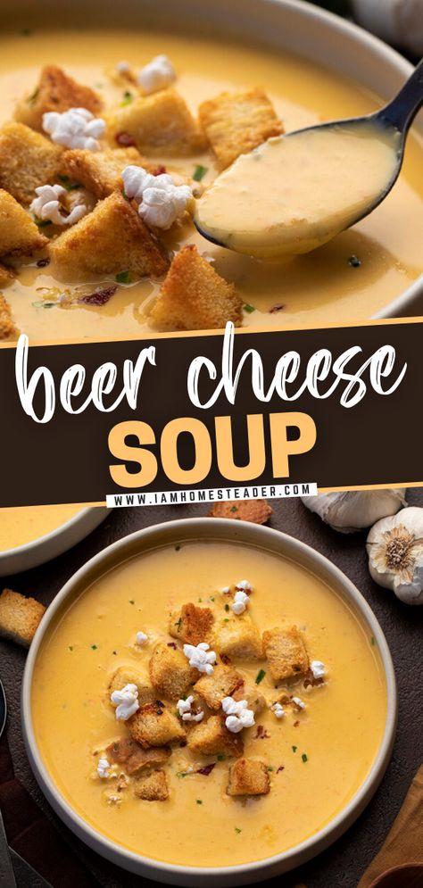 Cheddar Cheese Chicken, Beer Cheese Soup Recipes, Beer Cheese Recipe, Beer Soup, Beer Cheese Soup, Taco Chili, Beer Cheese Soups, Cheese Soup Recipes, Fall Soup Recipes