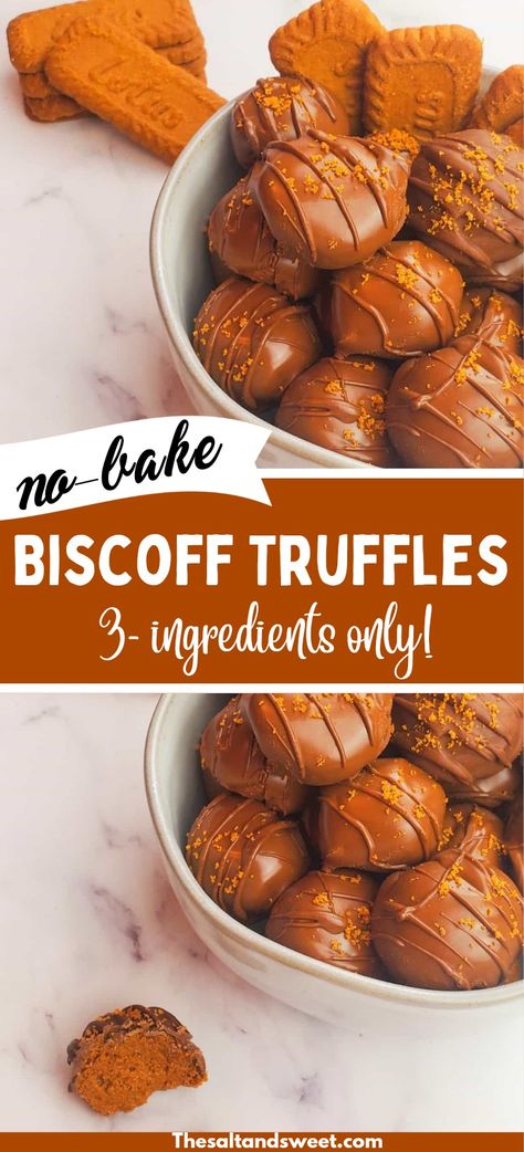 Who doesn’t love a delicious 3 ingredient no-bake recipe? Especially when that recipe contains lotus biscoff AND chocolate! Lotus Sweet Recipe, Truffle Ideas Desserts, Biscoff Truffle Balls, Dessert Balls No Bake, Eat More Bars Recipe, Christmas Desert Boards, Easy No Bake Christmas Desserts, No Bake Bars Recipes, Biscoff Balls