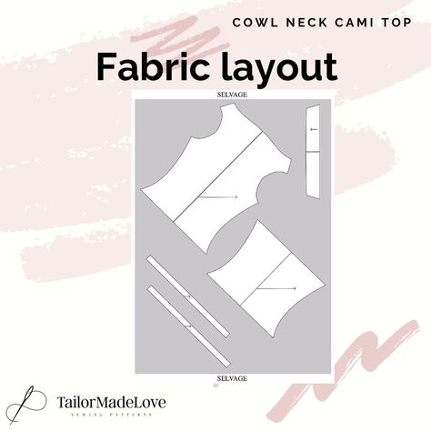 Cowl Neck Top Pattern, Silk Top Pattern, Free Bra Pattern, Paper Dress Patterns, Cowl Neck Cami, Spaghetti Top, Clothing Guide, Free Bra, Cut Clothes