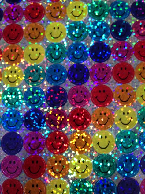 Colorful sparkle smile stickers Vibrant Rainbow Aesthetic, Nastalga Aesthetic 2000s, 90s Neon Aesthetic, Dark Clowncore Aesthetic, Me As A Color, Childish Aesthetic, Clowncore Pfp, Bright Colors Aesthetic, Childhood Nostalgia Aesthetic