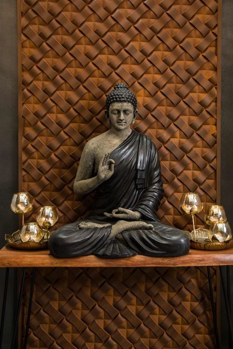 Buddha Decor Ideas, Buddha Statue Home Entrance, Buddha Statue Decor, Wall Statue, Buddha Statue Home, Buddha Wall Decor, Buddha Home Decor, Buddha Garden, Statue Decor