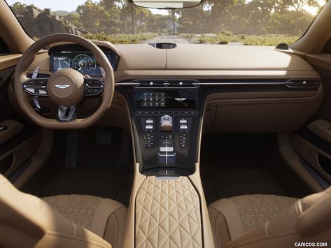 2023 Aston Martin DB12 Volante - Interior, Cockpit | Caricos Aston Martin Convertible, Aston Martin Interior, Aston Martin Db12, New Aston Martin, Aston Martin Lagonda, Top Cars, Infotainment System, Twin Turbo, Sports Cars Luxury