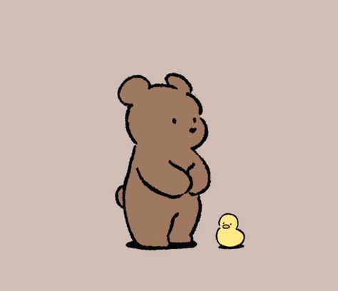 Cute Duck Pfp Cartoon, Brown Bear Drawing Cute, Cute Cartoon Bear Wallpaper, Cartoon Teddy Bear Drawing Easy, Cartoon Bears Cute, Dancing Bear Illustration, Cute Bear Drawings Cartoon, Bear Doodle Cute, Cute Bears Drawing