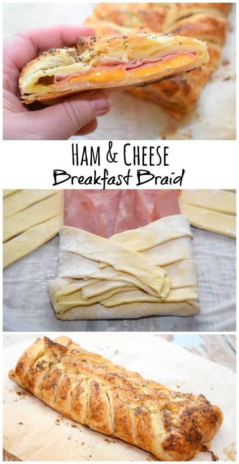 Ham and Cheese Breakfast Braid Appetizers Meat, Breakfast Braid, Ham And Cheese Breakfast, Keto Meat, Breakfast Cheese, Easy Ham, Cheese Breakfast, Meat Appetizers, Breakfast Bread