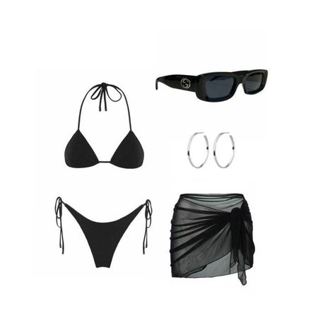 Swimsuit Outfit Ideas, Black Swimsuit Outfit, Swimsuit Outfit, Swimsuits Outfits, Suits Clothing, Beach Wear Outfits, Two Piece Swimsuit, Black Swimwear, Cute Swimsuits