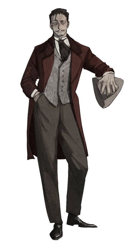 Mob Boss Character Design, Bartender Character Design, Victorian Character Design Male, Call Of Cthulhu Character Design, Call Of Cthulhu Rpg Characters, Victorian Character Art, Victorian Character Design, Victorian Male, Call Of Cthulhu Rpg