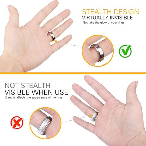 Ring Size Adjuster for Loose Rings 54+3 PCS invisible ring sizer for Wide Rings, made of EVA material, safe to Use on Skin and Comfortable to Wear. #ringguard #ringtoobighack #ringsizerdiy #ringfitter #widering Make A Ring Smaller, Invisible Ring, Ring Size Adjuster, Resize Ring, Ring Guard, Jewelry Making Tools, Big Rings, Wide Rings, Ring Sizer