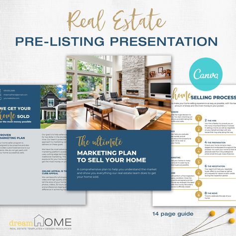 Real Estate PreListing Presentation Real Estate Listing Presentation, Listing Presentation Real Estate, Business Fonts, Open House Real Estate, Listing Presentation, Hope Design, Real Estate Buyers, Real Estate Flyer Template, Real Estate Templates