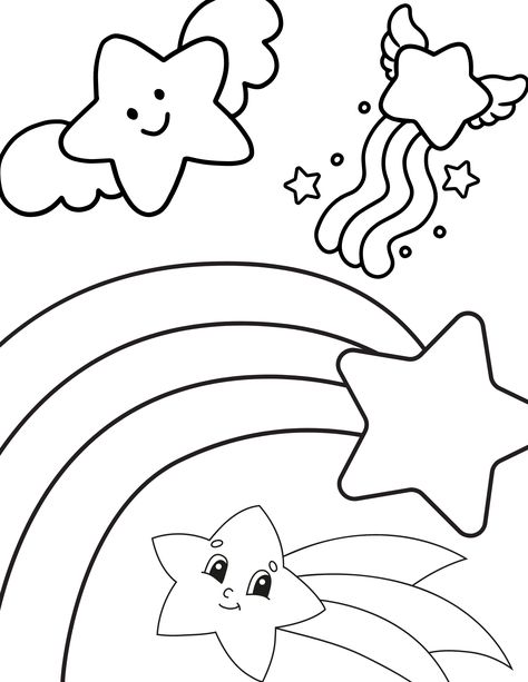 "There is something magical about stars. Maybe it is the light they shine from up above or the fact that they are so far away. No matter what it is, these bright lights in the night sky are a source of inspiration for many. To celebrate the stars in the sky, our next set of star coloring pages focuses on stars and the special light within. Print these free printable star coloring pages to enjoy with your family. " Printable Scripture Art, Free Kids Coloring Pages, Star Coloring Pages, Printable Star, Stars In The Sky, Papercraft Printable, Printable Activities For Kids, Sky Color, Disney Coloring Pages