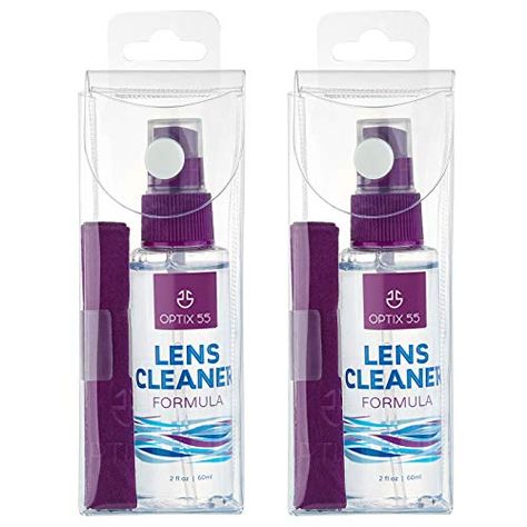 Lens Cleaner Spray Kit - Alcohol & Ammonia Free | Eye Glasses Cleaner Spray + Microfiber Cloths | Safe for Eyeglasses, Lenses & Screens | Streak-Free, Unscented (4 Fl Oz) Eye Glasses Cleaner, Glasses Cleaner, Lens Cleaner, Plastic Glasses, Eyeglass Lenses, Microfiber Cleaning Cloths, Clean Microfiber, Clear Vinyl, Cleaning Kit