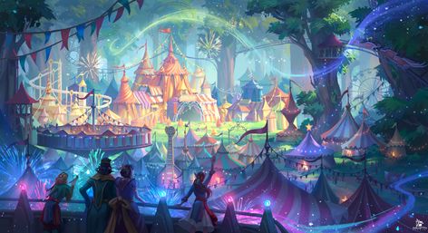 Carnival Fantasy, Carnival Art, Parallel Art, New Background, Fantasy Concept, Fantasy Background, Rpg Map, Location Inspiration, Fantasy City