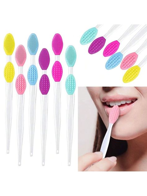 10 PCS Lip Scrub Brush Double-Sided Mini Silicone Exfoliating Brush For Men WomenI discovered amazing products on SHEIN.com, come check them out! Exfoliating Brush, Scrub Brush, Lip Brush, Lip Scrub, Double Face, Amazing Products, Beauty Tools, Makeup Brushes, Beauty Health