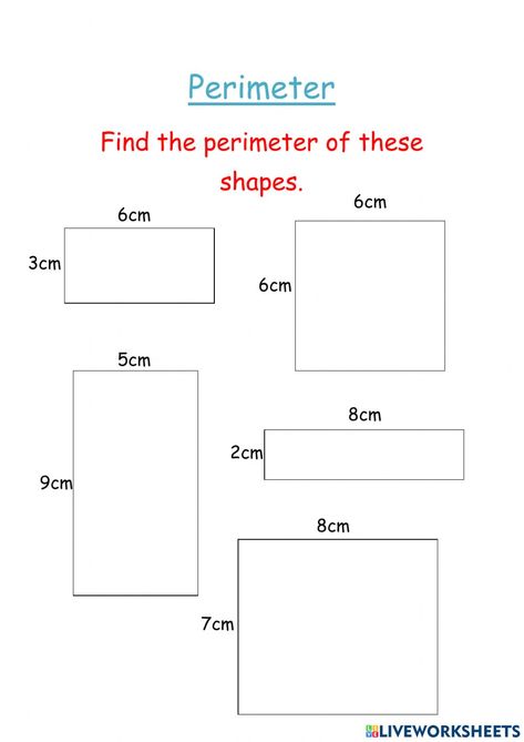 Perimeter Activities, Perimeter Of Rectangle, Kindergarten Math Worksheets Addition, Maths Worksheet, Plane Figures, Perimeter Worksheets, Grade 6 Math, 3rd Grade Math Worksheets, Math Patterns