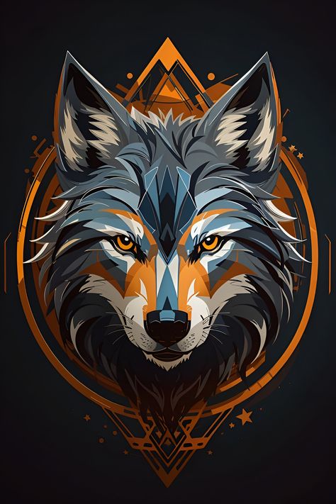 Hair Orange, Wolf Artwork, Wolf Pictures, Background Blue, Wolf Head, Wolf Art, Embroidery Craft, 5d Diamond Painting, Mosaic Crafts