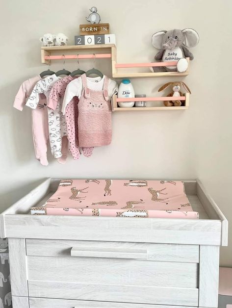 Hanging Shelves In Nursery, Nursery Shelves Ikea, Ikea Spice Rack Shelves, Ikea Spice Rack Nursery Hack, Ikea Spice Racks Nursery, Ikea Shelf Nursery, Ikea Nursery Shelves, Ikea Hack Nursery, Ikea Nursery Storage