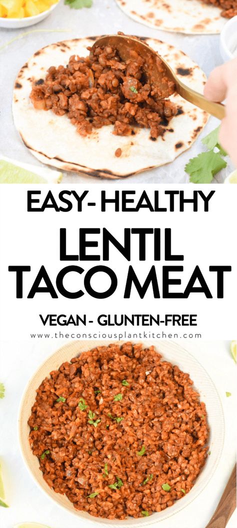 Transform your taco night with this plant-based lentil taco filling, a deliciously flavorful vegan twist that will satisfy even the most devoted meat lovers. Packed with protein-rich lentils and a blend of spices, this filling offers a hearty and nutritious alternative to traditional taco meat. Perfect for a quick weeknight dinner or a fun weekend gathering, it's a versatile dish that pairs well with all your favorite taco toppings. Whether you're a seasoned vegan or just exploring plant-based options, this recipe is sure to become a staple in your kitchen. Lentil Taco Meat, Lentil Tacos Recipes, Taco Shell Recipe, Taco Meat Recipe, Vegan Tacos Recipes, Vegan Tortilla, Taco Filling, Taco Toppings, Lentil Tacos