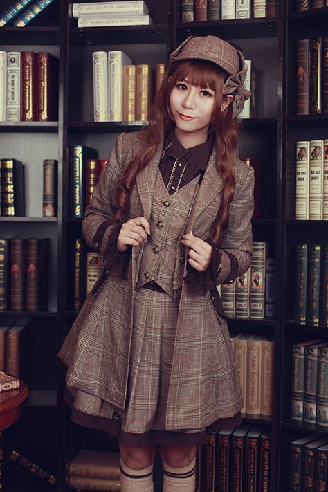 Infanta -Misty Baker Street- Ouji Jacket Baker Street, Detective Outfit, Khakis Outfit, Female Detective, Jacket Cape, Victorian Costume, Lolita Dress, Lolita Fashion, Costumes For Women