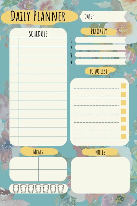 Free Printable Cleaning, Meal Planner Printable Free, Daily Planner Printables Free, Organize Your Day, Printable Daily Planner, Day Planner Design, Budget Organization, Planner Printables Free, Daily Planner Printable