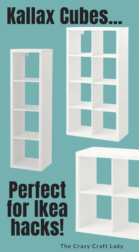 Ikea Alex Shelf Hack, Ikea Cube Shelf Hack, Cube Unit Ideas, Ikea 8 Cube Shelf Ideas, Ikea Storage Cube Ideas, Diy Ikea Kallax Hacks Tv Stand, Ikea Square Shelves Cubbies, Kallax Library Ideas, 8 Cube Storage Ideas