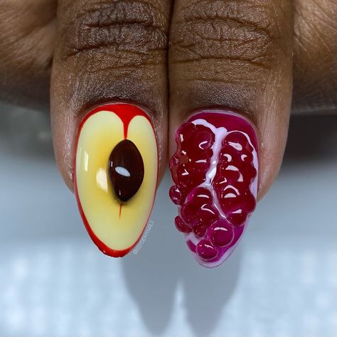 Look at theseeeeee 😮‍💨😮‍💨🔥🔥🔥 I’m in loveeee🩷 Using gel x system from @apresnailofficial 🔥 Type: medium sculpted tips Follow for more inspiration and nail art tutorials! Check out my @amazon storefront for essentials that I use!! . . . #photoshootnails #cartoonnails #pressontoes #issydidmynails #acrylicnails #trendynails #acrylictoes #nailart #naildesigns #nailinspo #nailsofinstagram #nailtechchicago #nailtech #birthdaynails #elegantnails #nailartist #chicagonails #pressonnails #crystaln... Apple Nails Design, Apple Nails, Food Nails, 3d Nail Designs, Nail Art Tutorials, Acrylic Toes, Hard Nails, Amazon Storefront, Birthday Nails